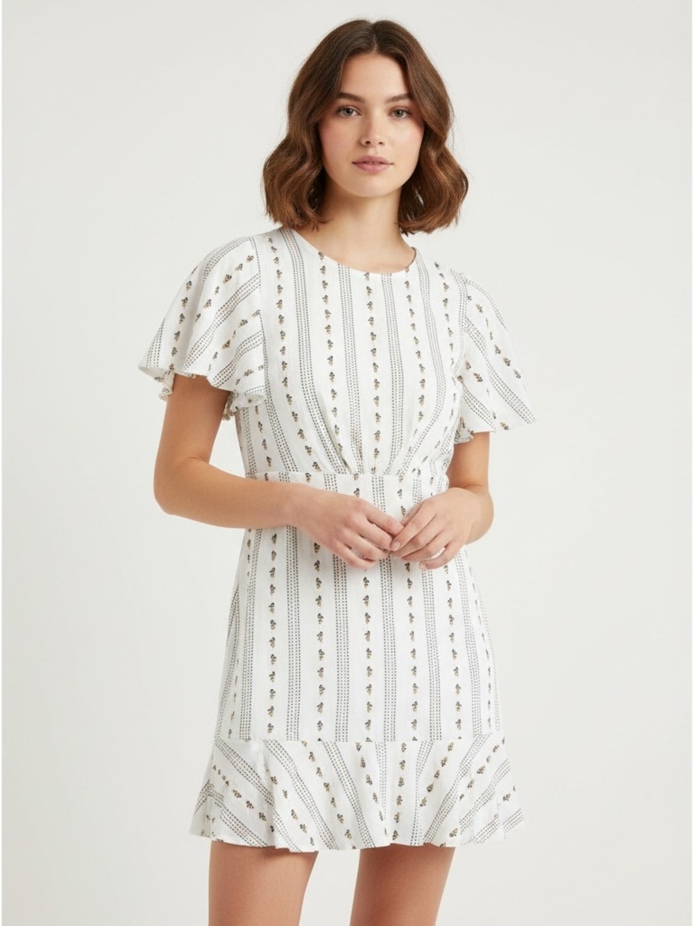 Forever 21 | Ditsy floral short sleeve flutter mini dress size small